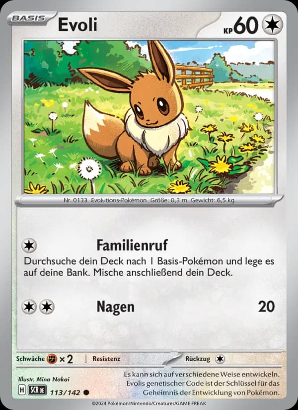 Evoli card in German