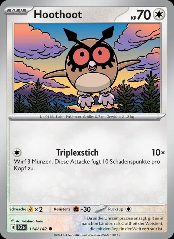 Hoothoot card in German