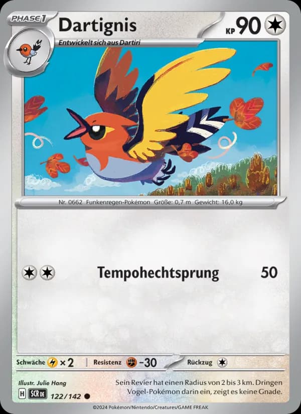 Dartignis card in German