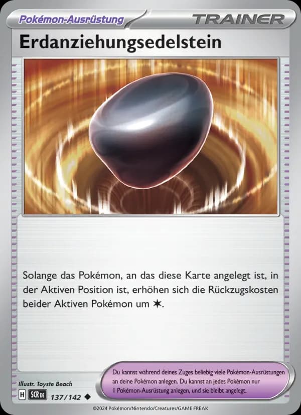 Erdanziehungsedelstein card in German