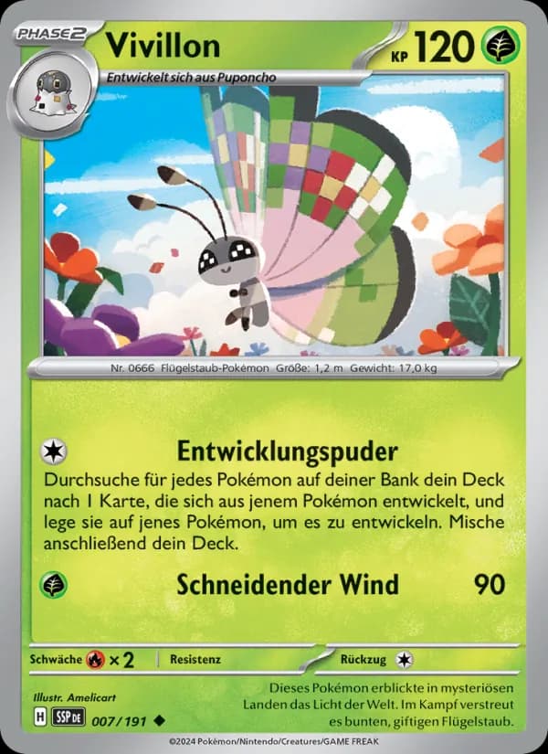 Vivillon card in German