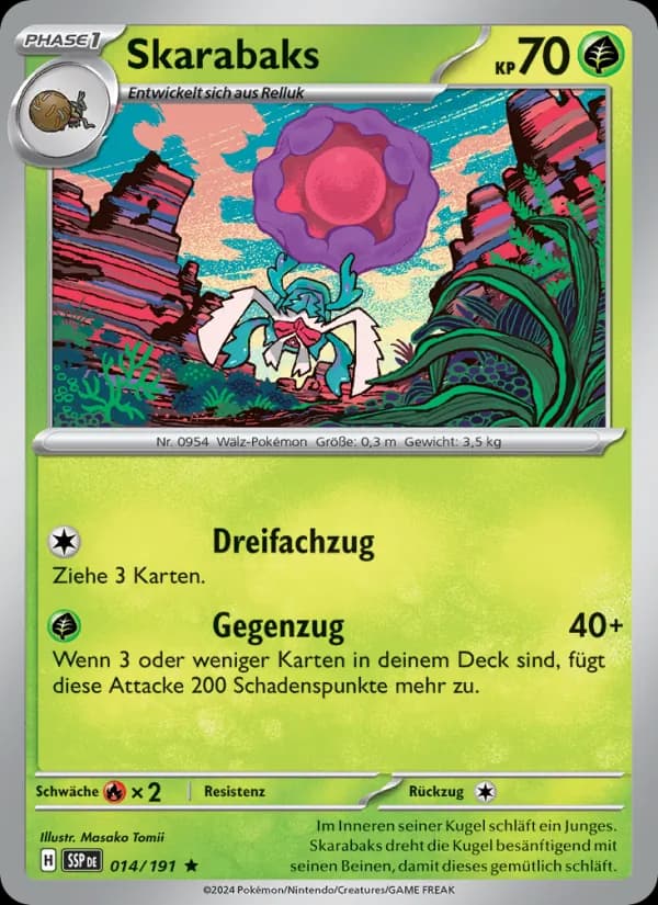 Skarabaks card in German