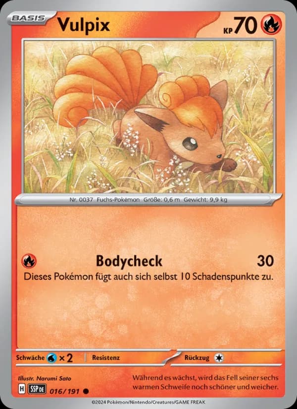 Vulpix card in German