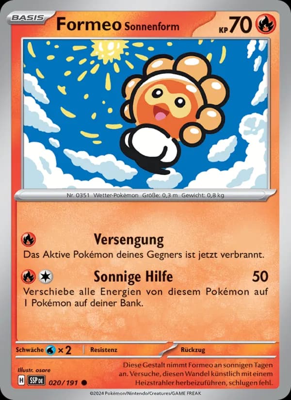 Formeo Sonnenform card in German