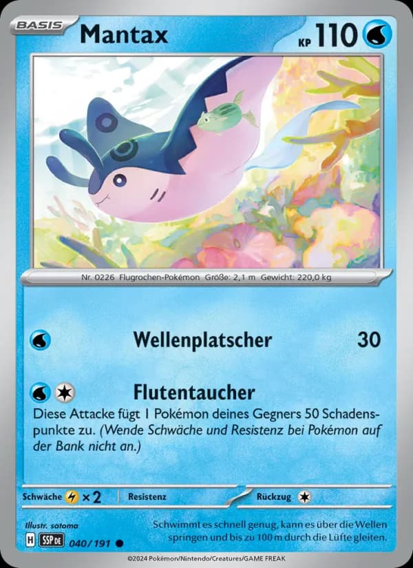 Mantax card in German
