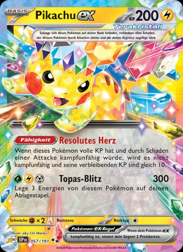 Pikachu-ex card in German