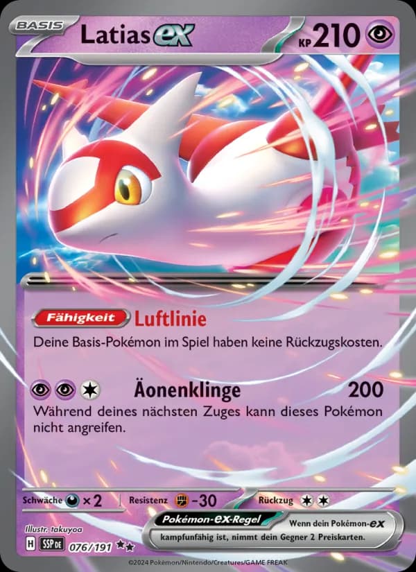 Latias-ex card in German