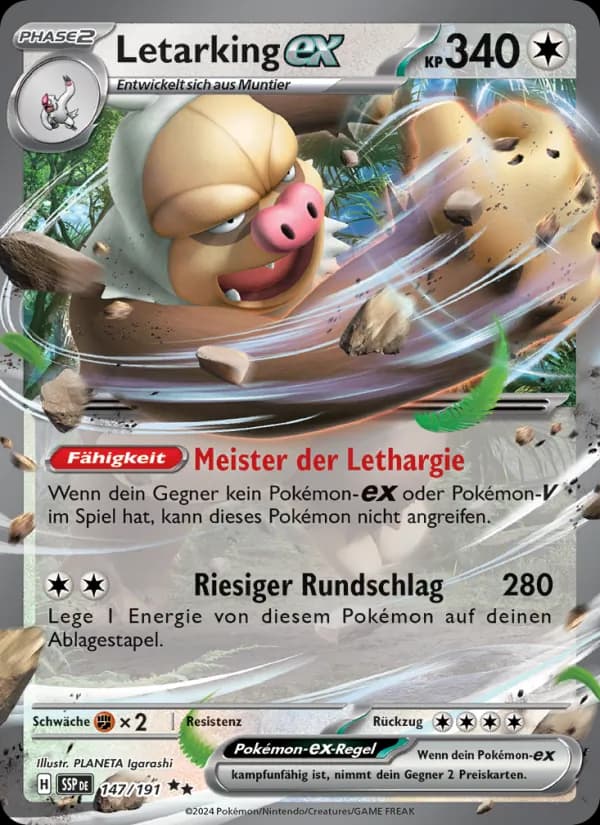 Letarking-ex card in German