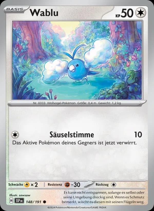 Wablu card in German
