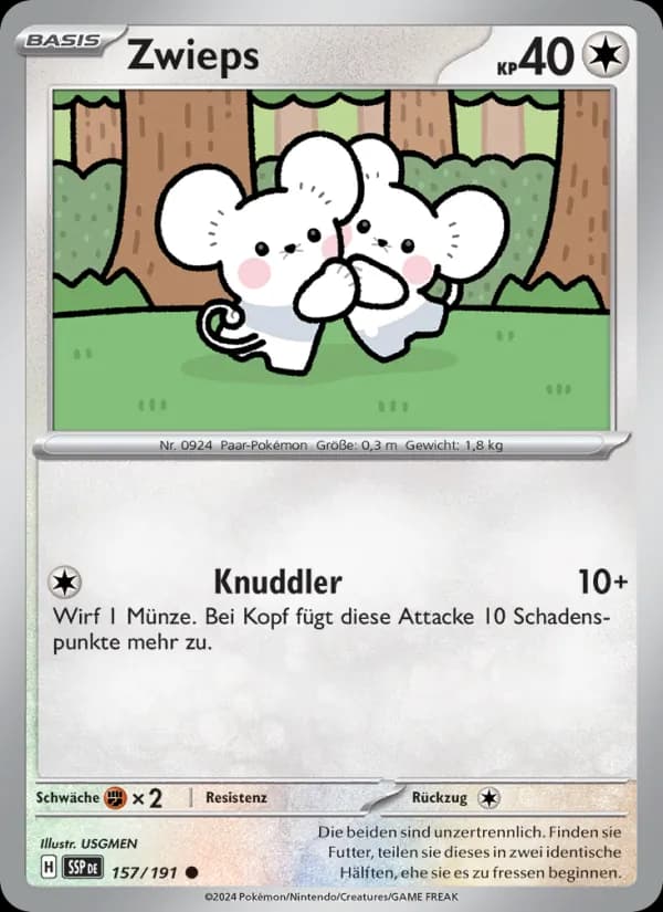 Zwieps card in German