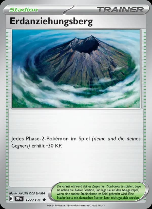 Erdanziehungsberg card in German