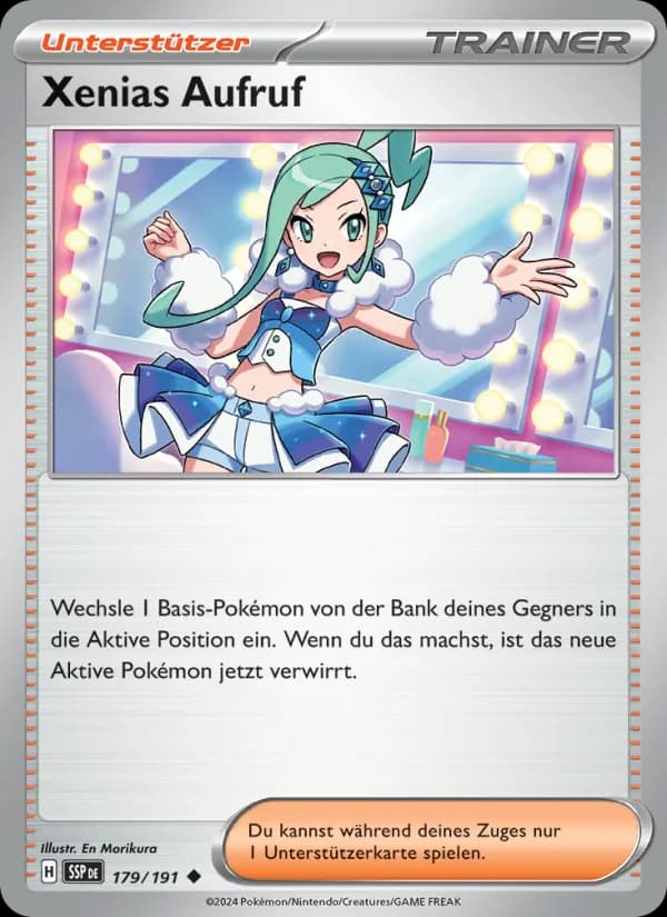 Xenias Aufruf card in German