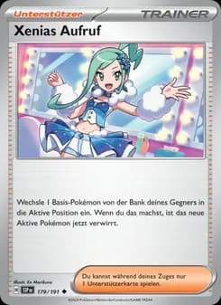 Xenias Aufruf card in German