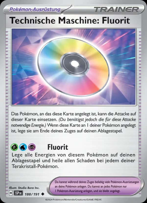 Technische Maschine: Fluorit card in German