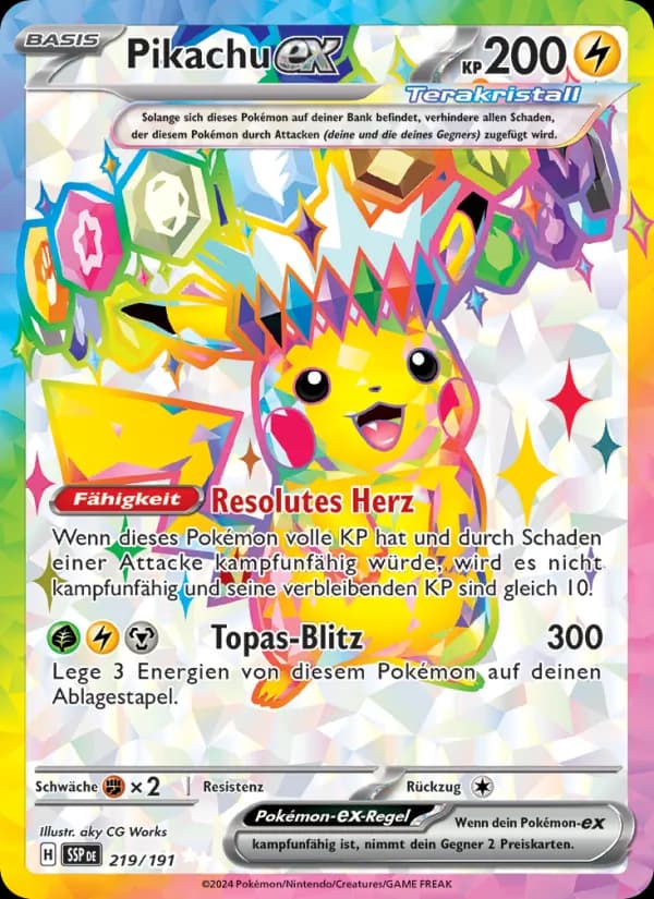 Pikachu-ex card in German