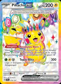 Pikachu-ex card in German