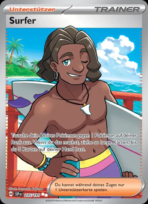 Surfer card in German
