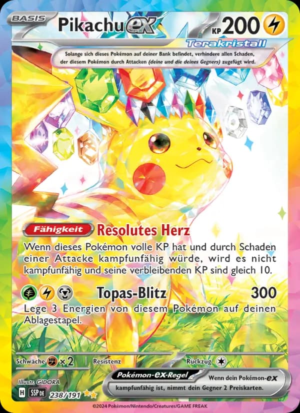 Pikachu-ex card in German