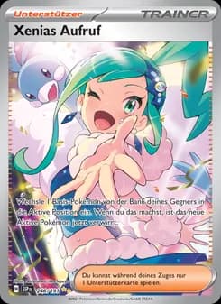 Xenias Aufruf card in German