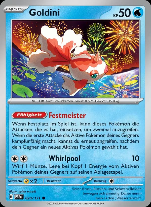 Goldini card in German