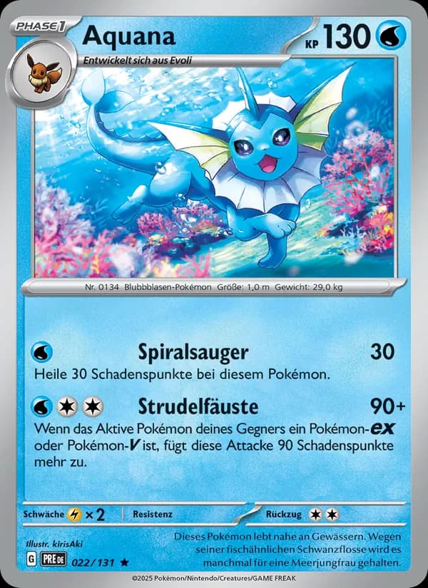 Aquana card in German