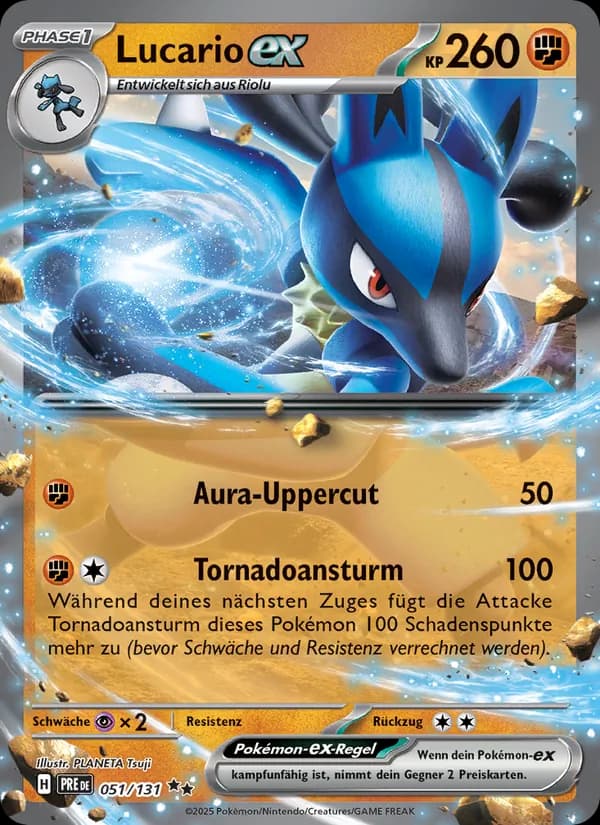 Lucario-ex card in German