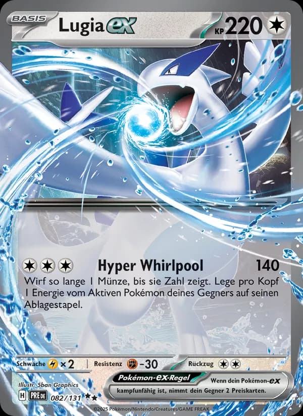 Lugia-ex card in German