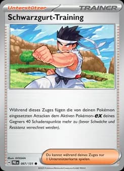Schwarzgurt-Training card in German