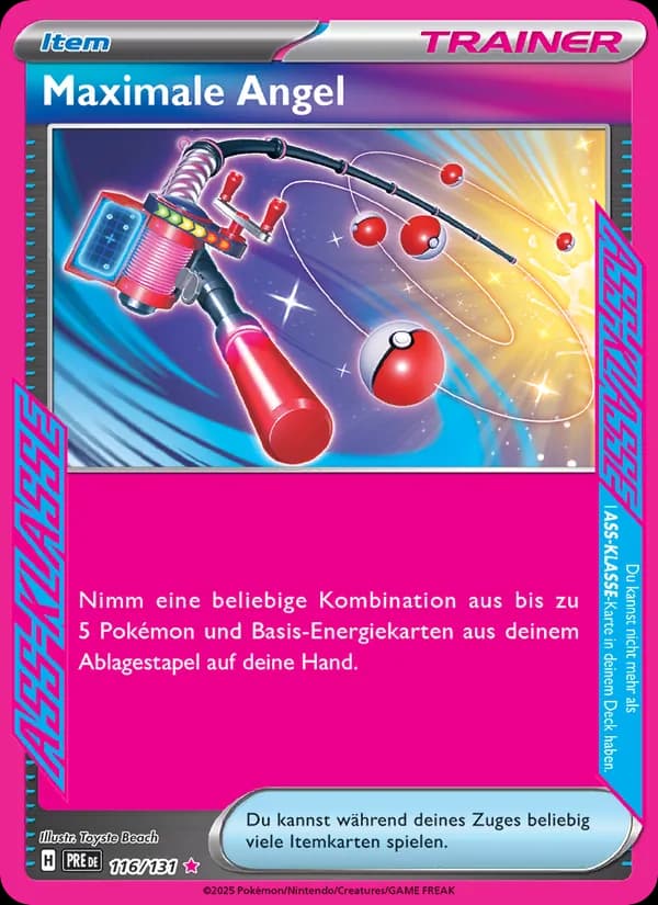 Maximale Angel card in German