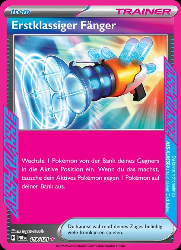Erstklassiger Fänger card in German