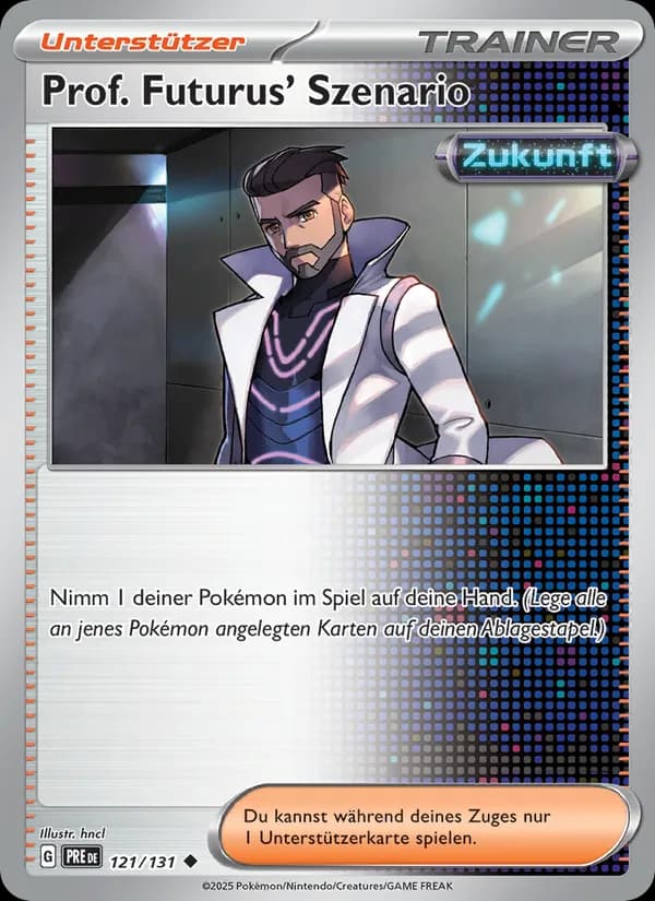 Prof. Futurus' Szenario card in German