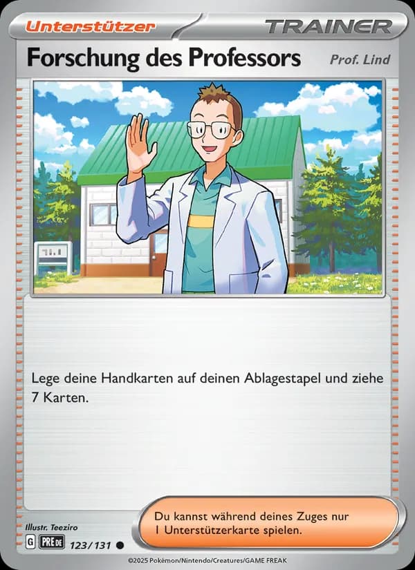Forschung des Professors card in German
