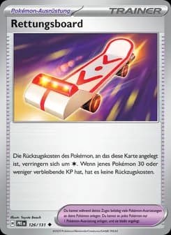 Rettungsboard card in German