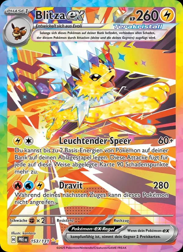 Blitza-ex card in German