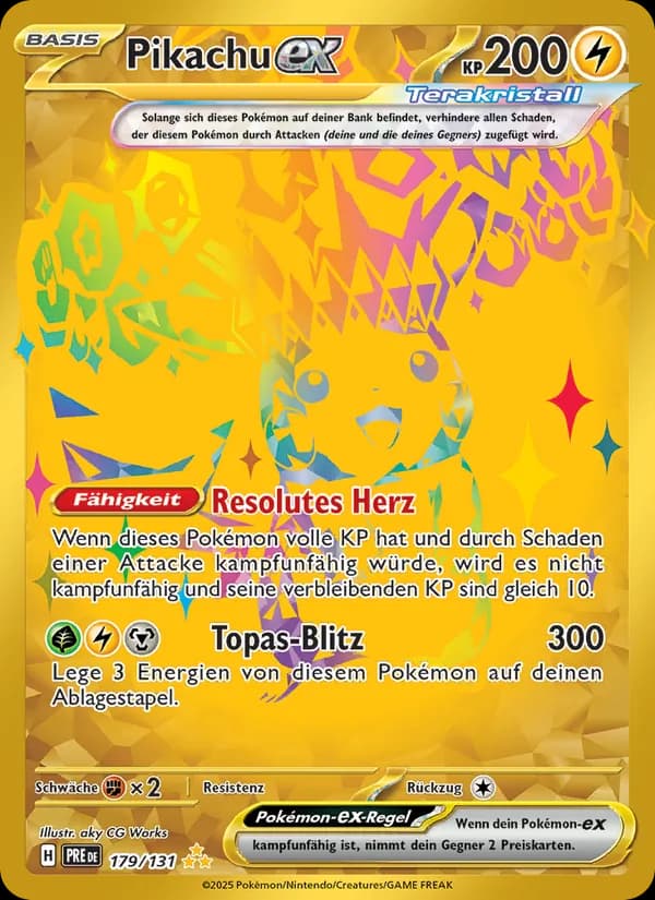 Pikachu-ex card in German