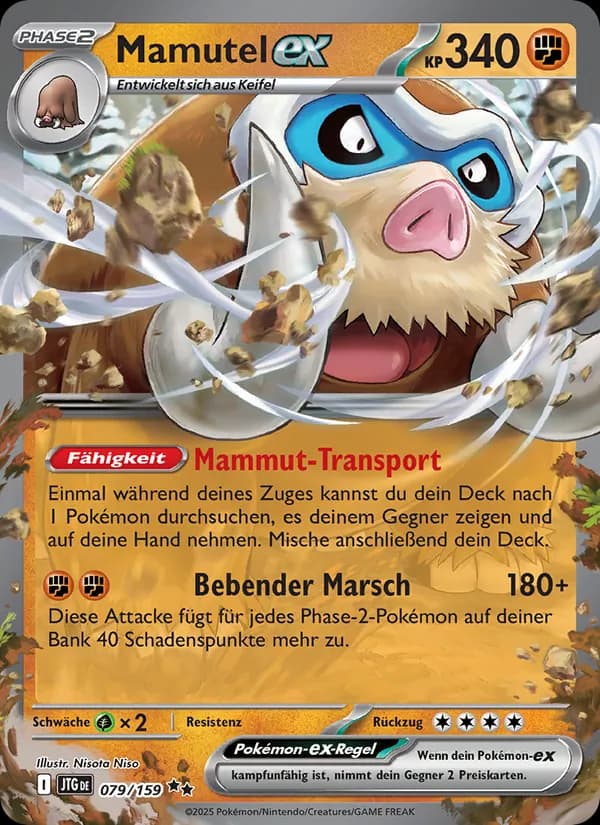 Mamutel-ex card in German