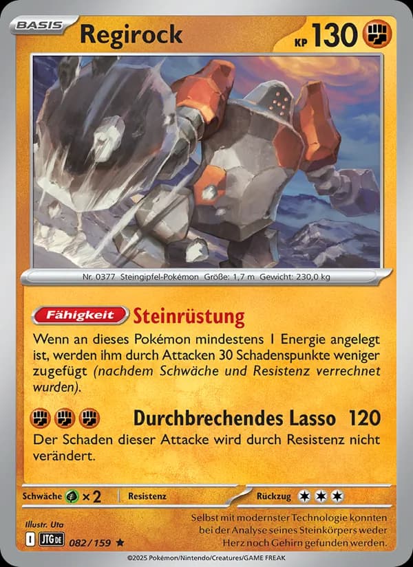 Regirock card in German