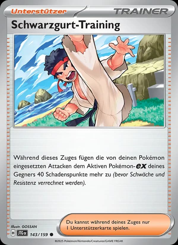 Schwarzgurt-Training card in German