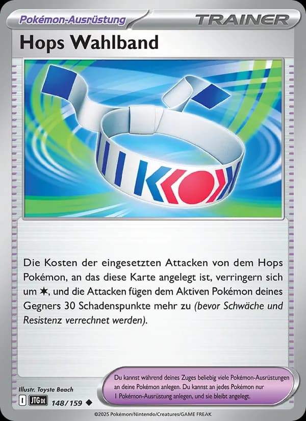 Hops Wahlband card in German