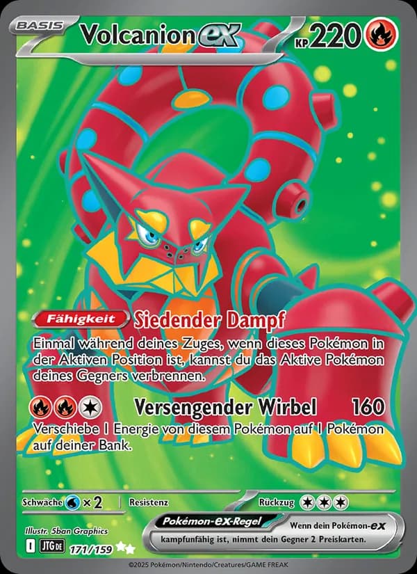Volcanion-ex card in German