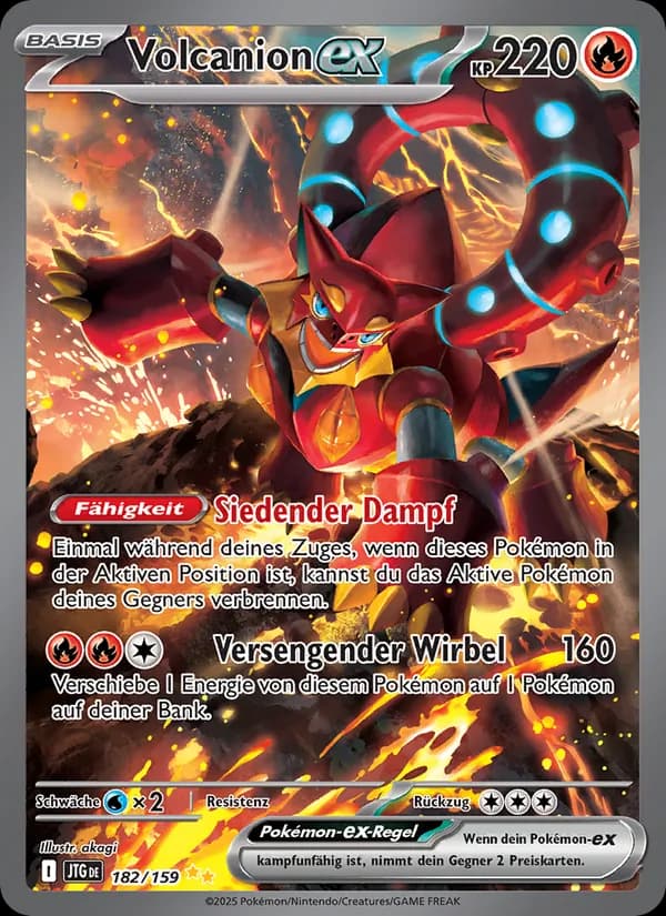 Volcanion-ex card in German