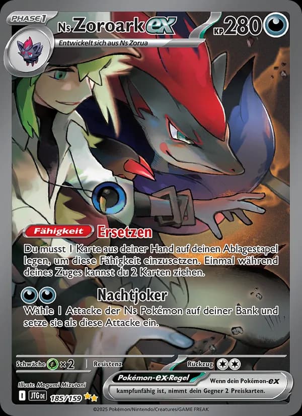 Ns Zoroark-ex card in German