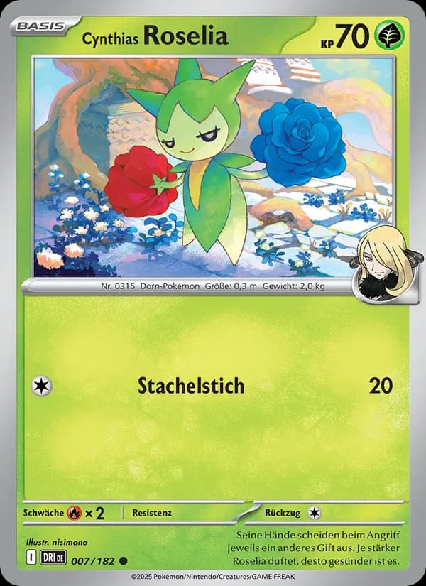 Cynthias Roselia card in German