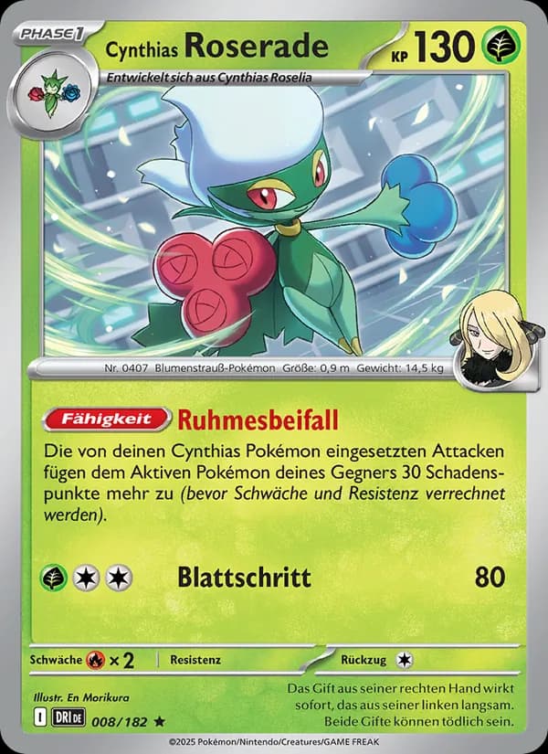 Cynthias Roserade card in German