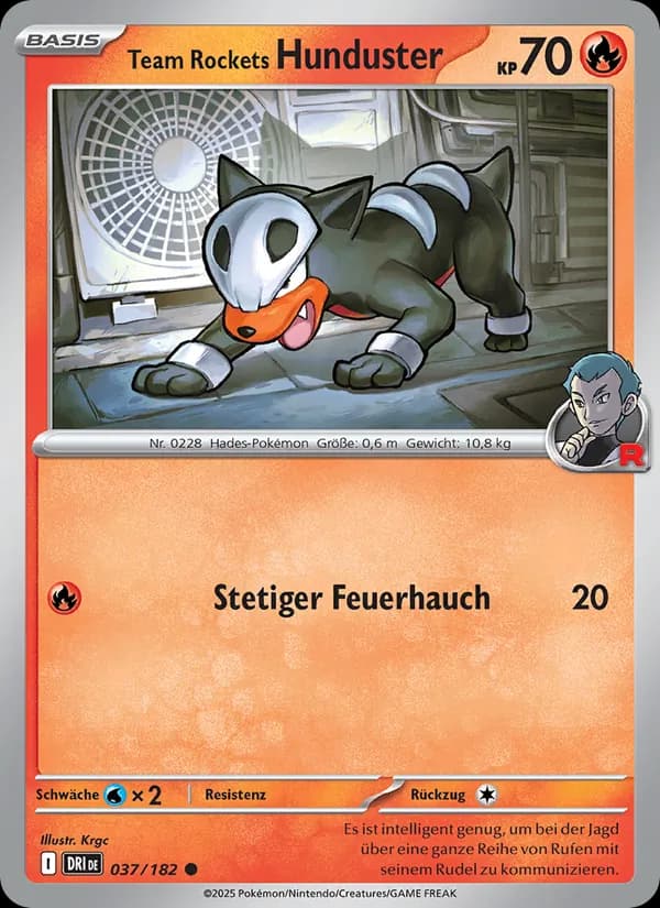 Team Rockets Hunduster card in German