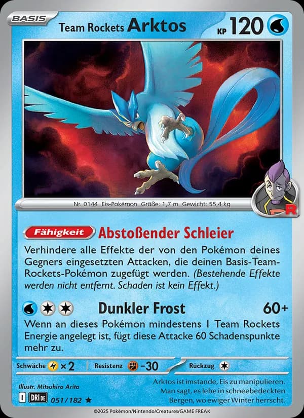 Team Rockets Arktos card in German
