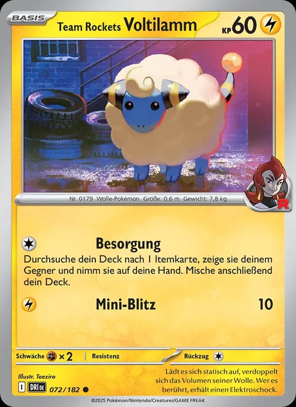 Team Rockets Voltilamm card in German
