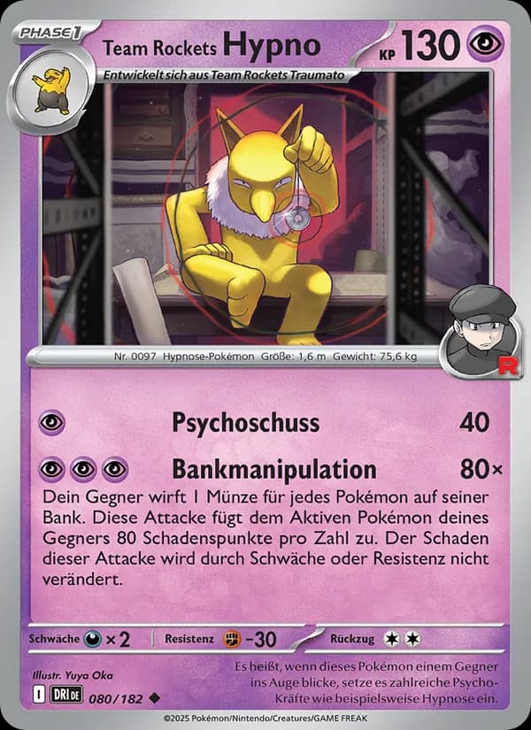 Team Rockets Hypno card in German