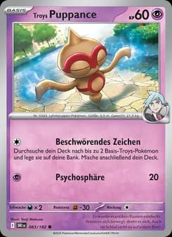 Troys Puppance card in German