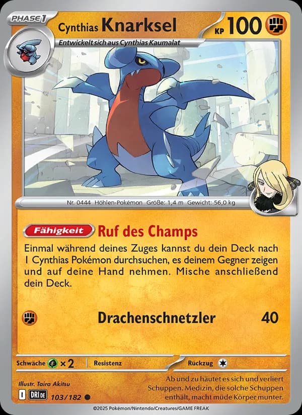 Cynthias Knarksel card in German